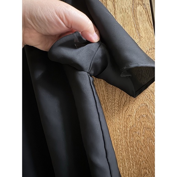 Zara Double Layer Black Blouse Short Sleeve Embellished Collar Preppy Sheer Sz S - Picture 3 of 8